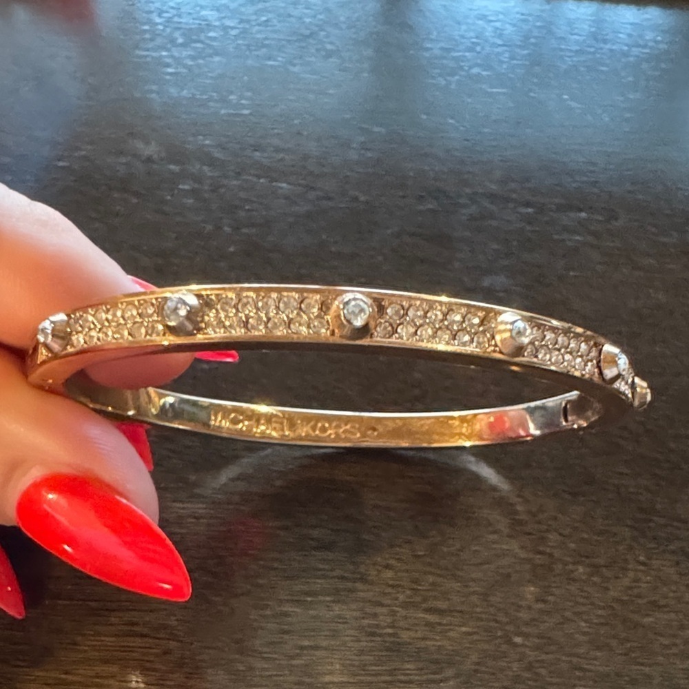 Michael Kors Rose Gold Bracelet with Silver Rhinestones